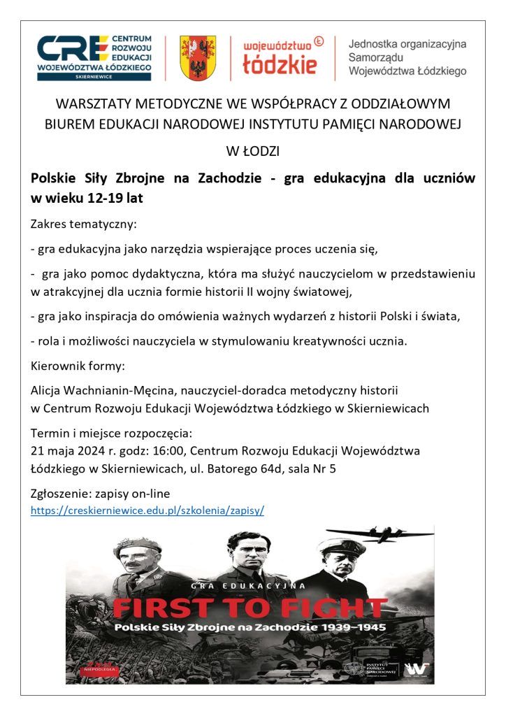 Polskie Siły Zbrojne na Zachodzie – gra edukacyjna dla uczniów w wieku 12-19 lat